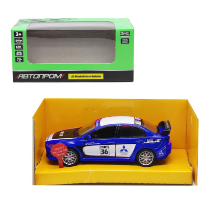 Машинка металева Mitsubishi Lancer Evolution із серії Автопром (синя) Автопром 68410