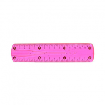 Лінійка неломайка 0015(Pink), 15 см Рожевий
