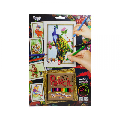 Картина за номерами Pencil by numbers: Павич Dankotoys PBN-01-04