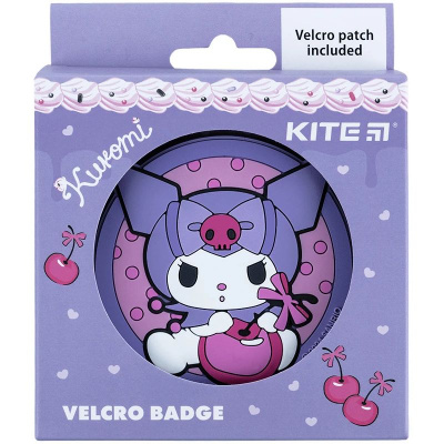 Бейдж на липучці Sanrio. Куромі, 7,5 см Kite HK24-3011-2