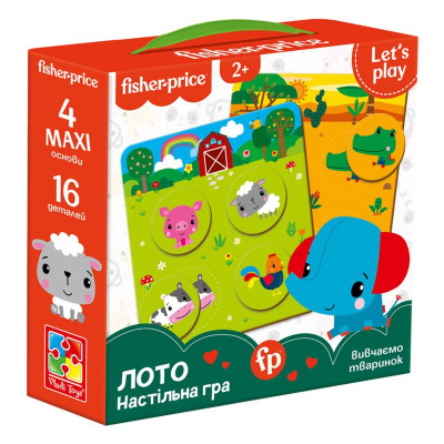 Настольная игра Лото. Изучаем животных (укр) Vladi Toys VT2910-01