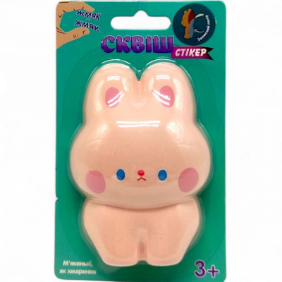 Сквіш-наліпка Звірятко: Зайчик, іграшка-антистрес Vladi Toys VT9001-01