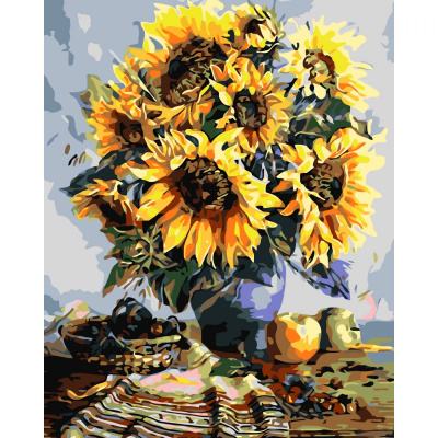 Картина по номерах Жовті соняшники 40x50 см Origami LW30030