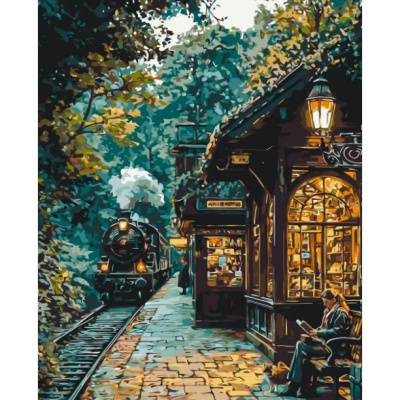 Картина за номерами В очікуванні потягу 40*50 см Origami LW3494