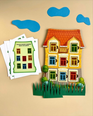 Дерев'яний пазл-вкладиш "Будиночок із завданнями" (ПСФ112) PSF112