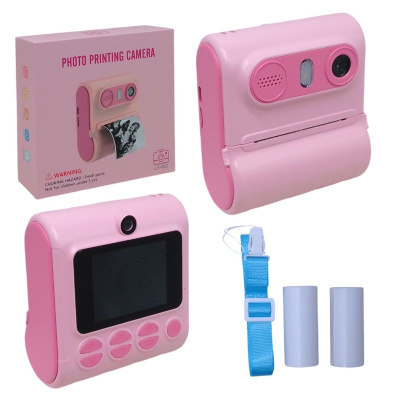 Фотоапарат-термопринтер Photo printing camera, рожевий MIC LK001
