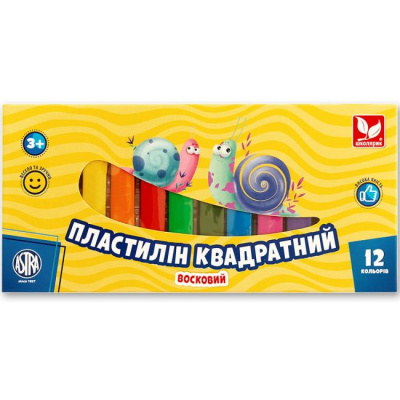 Пластилін квадратний восковий 12 кольорів школярик 83813908-UA
