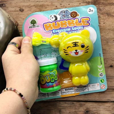Пістолет з мильними бульбашками Тигр, механічний GOLD TREE TOYS JNH844