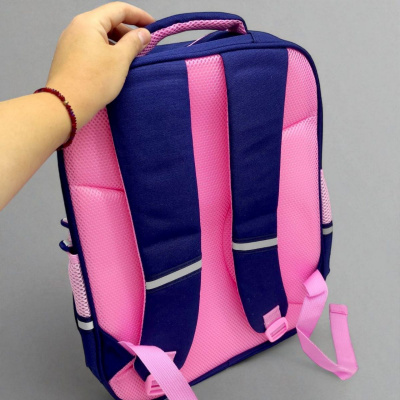 Рюкзак шкільний (35х12х43 см), 1 відділення, 4 кишені, на блискавці (рожевий) MIC C72839