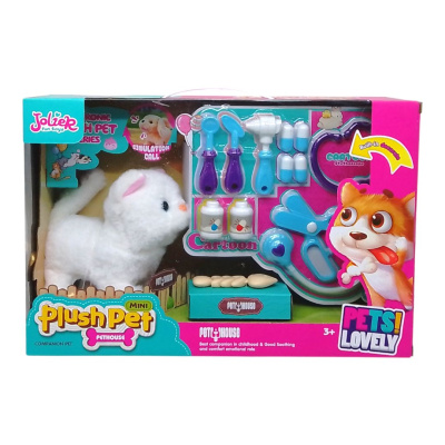 Мʼяка іграшка Кошеня Plush Pet, нявкає, ходить, виляє хвостом, набір ветеринара (вид 2) MIC MC1036