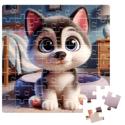 Пазли De.tail. Малюк хаскі 64 деталі Vladi Toys DT1234-16
