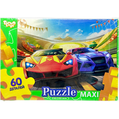 Пазли максі (60 ел) Мультяшки: Перегони Dankotoys Mx60-10-01,02,03,04...16