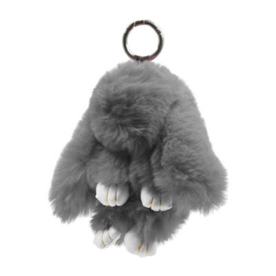 Брелок хутряний Кролик 15 см (сірий) MIC MS-24-1217