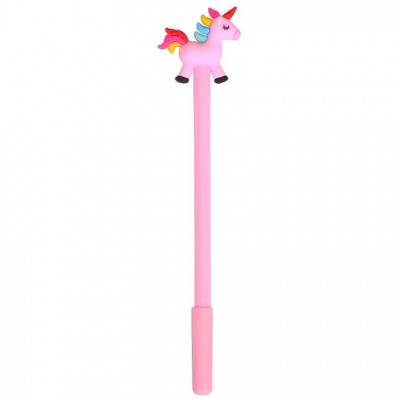 Дитяча гелева ручка "Єдиноріг" 6063(Pink) синя