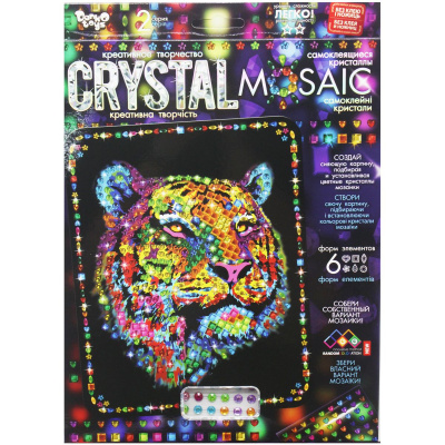 Набір для креативної творчості CRYSTAL MOSAIC, Тигр Dankotoys CRM-02-01,02,03,04...10