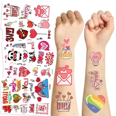 Набір тимчасових тату "Кохання №3" Love-tattoo-mini-set-2-10, 10 штук, розмір 12 х 7 см