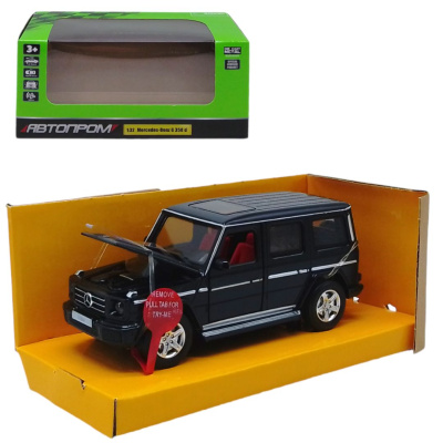Машинка металева Mercedes-Benz G 350, світло, звук (чорна) Автопром 68436
