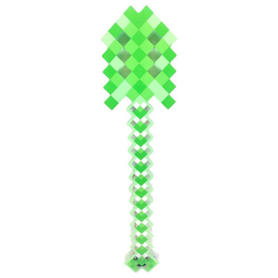 Лопата Minecraft, свет, звук (зелена) MIC 048