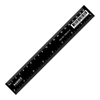 Лінійка пластикова, 20 см, чорна Axent 7620-01-A