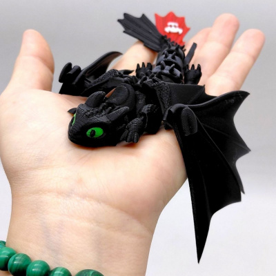 ФІГУРКА 3D HERO DRAGON NIGHT FURY / НІЧНА ЛЮТЬ, 3D ДРУК 17СМ OYTOY 04035000