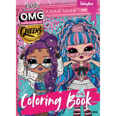 Книжка-розмальовка зі стікерами L.O.L. O.M.G. Queens Ідейка LCB14