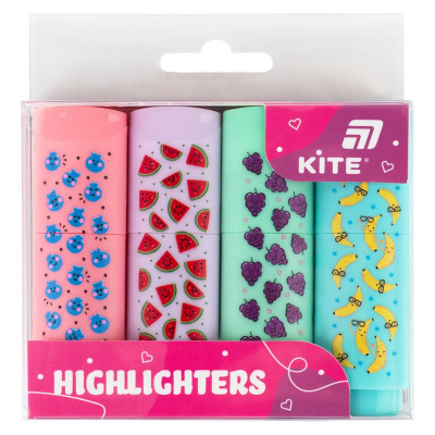 Маркер Highlighter, Kite, набір 4-х, пастель Kite K26-445-2