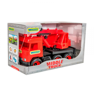 Автокран Middle truck (червоний) Wader 39487