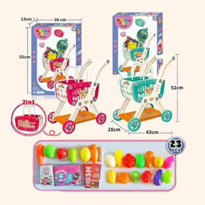 Візок з продуктами, мікс кольорів. кор.55*13*36 см. MIC 9825A