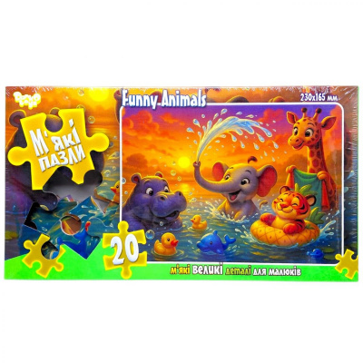 МʼЯКІ ПАЗЛИ 20 ЕЛЕМЕНТІВ (ЗВІРІ НА ВОДІ) Dankotoys S20-10-01,02,03,04...16