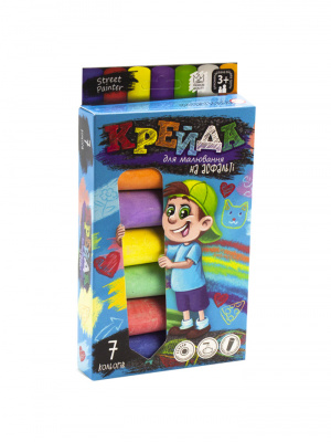 Крейда для малювання на асфальті, 7 кольорів (укр) Dankotoys MEL-01-05U