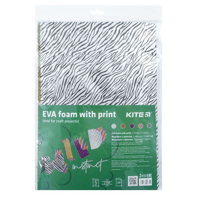 Фоаміран з принтом (5 арк/5 кол), А4 Kite Kite K22-434