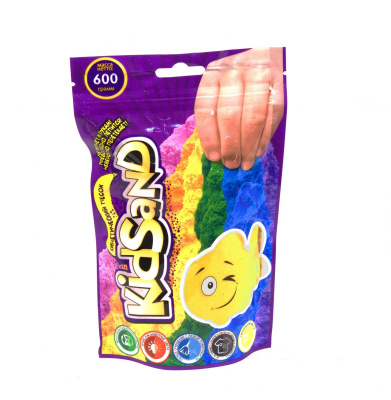 Кінетичний пісок KidSand, в пакеті, 600 г жовтий Dankotoys KS-03-02
