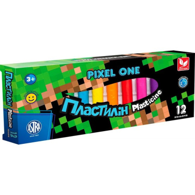 Пластилін круглий восковий Pixel One 12 кольорів школярик 303221005-UA