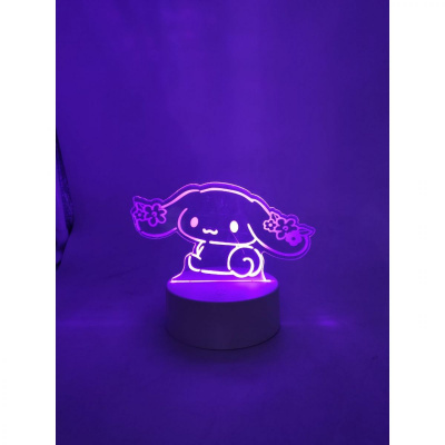 Нічник акриловий аніме Sanrio Cinnamoroll, 13 см, пульт, від мережі і батарейки MIC C69332