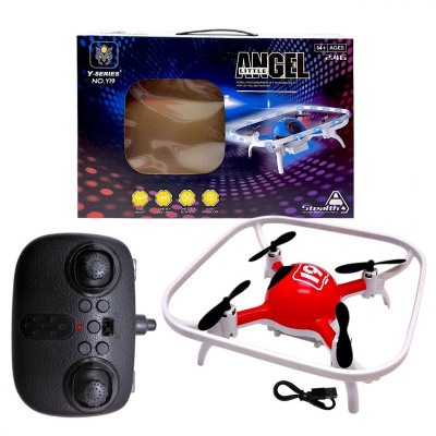 Квадрокоптер, знімний акумулятор 3.7V, пульт 2.4 GHz, USB-кабель, headless mode, кольорове підсвічування, (ЧЕРВОНИЙ) MIC Y19