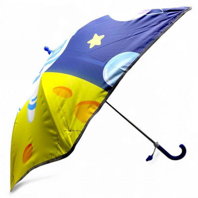 Парасолька тростина, поглиблений купол, світовідбиваючі смужки, свисток; висота - 66 см, діаметр купола - 77 см (СИНЯ) MIC C68654