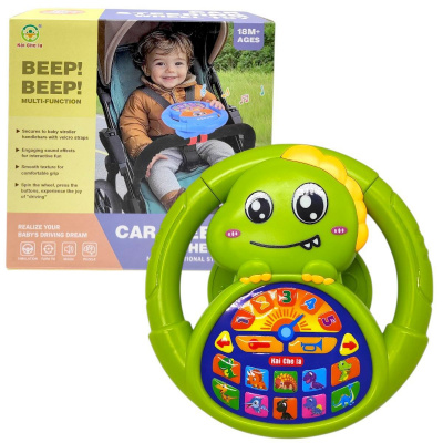 Кермо музичне на батарейках ДІНО (ЗЕЛЕНЕ) Kai Che Ia 2192E-48-13/15