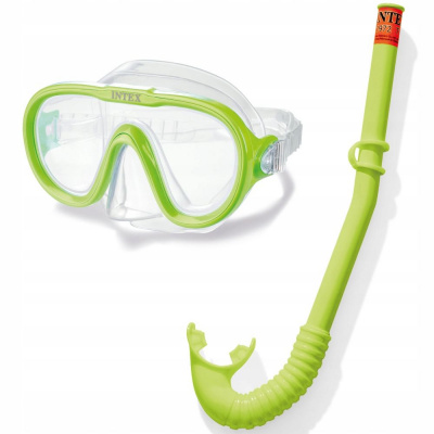Маска і трубка Aquaflow Play,(салатовий) Intex 55642