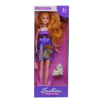 Лялька вагітна Fashion (руда; сукня фіолетова) MIC SH196A-1