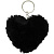 Брелок Серце хутряне, чорне MIC BR1822