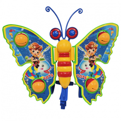Дитяча каталка на паличці "Метелик" 305 брязкальце, махає крилами Блакитний