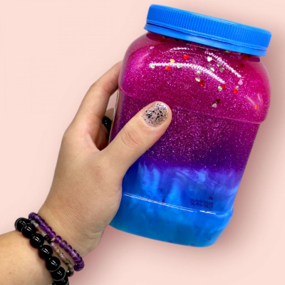 Слайм-антистрес Lovin: Big slime, 1150 мл, блакитний+ малиновий Lovin 80160