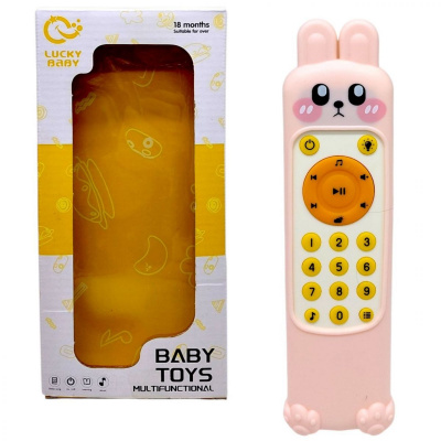 Пульт підсвічування (мелодії, звуки погоди та тварин, цифри, слова, озвучення англійською мовою, регулювання гучності, гумовий чохол) ЗАЄЦЬ Lucky Baby LDJ248