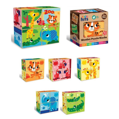Кубики деревʼяні Colourful Zoo (4 шт) Kids hits KH20/023