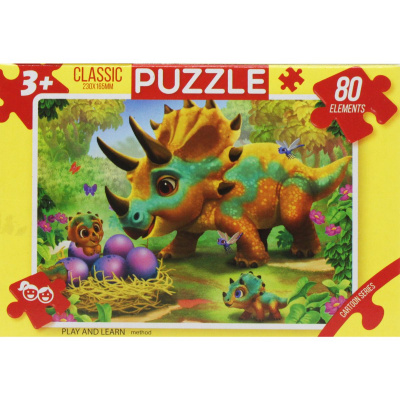Пазли Казка, 80 ел дінозаврик Dankotoys C80-