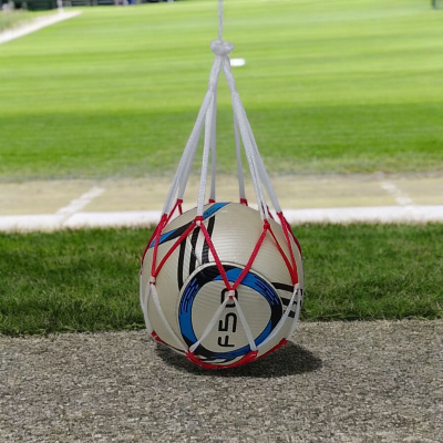 Сітка для мʼяча, тканинна, 45 см (біло-червона) MIC S41438