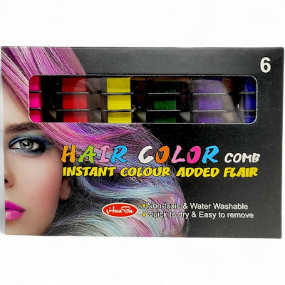 Фарба для волосся неонова, 6 кольорів (розовий, фіолетовий, зелений, красний, синій, жовтий) MIC Н006-3