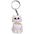 Брелок 3d друк КОТИК З ПРУЖИНОЮ (БІЛИЙ), KEYCHAIN MIC KCHN135