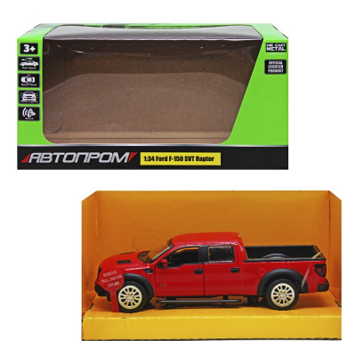 Машинка металева Ford F-150 SVT Raptor (червона) Автопром 68363