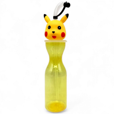 Пляшечка пластикова з трубочкою Pokemon Пікачу, аніме, 500 мл MIC 232872